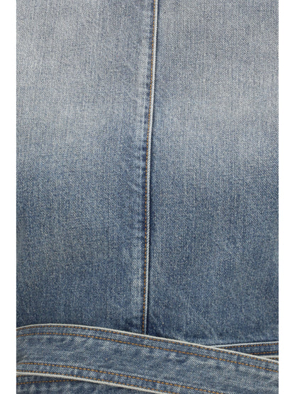 AlaïA Denim belt Top - Faded Blue