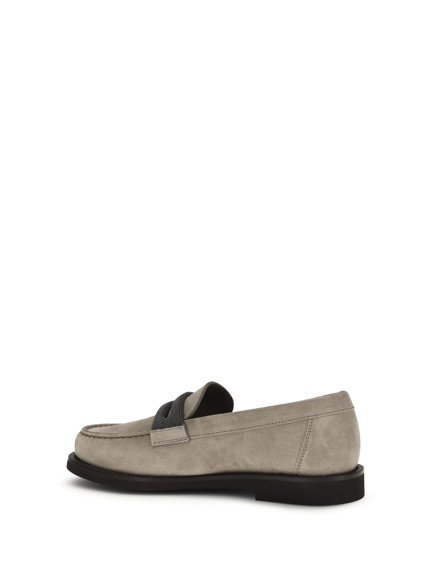 BRUNELLO CUCINELLI Penny Loafers in suede with precious clamp