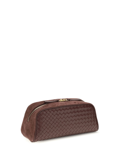 Bottega Veneta Large Nodo Pouch - Deep Mahogany-Gold