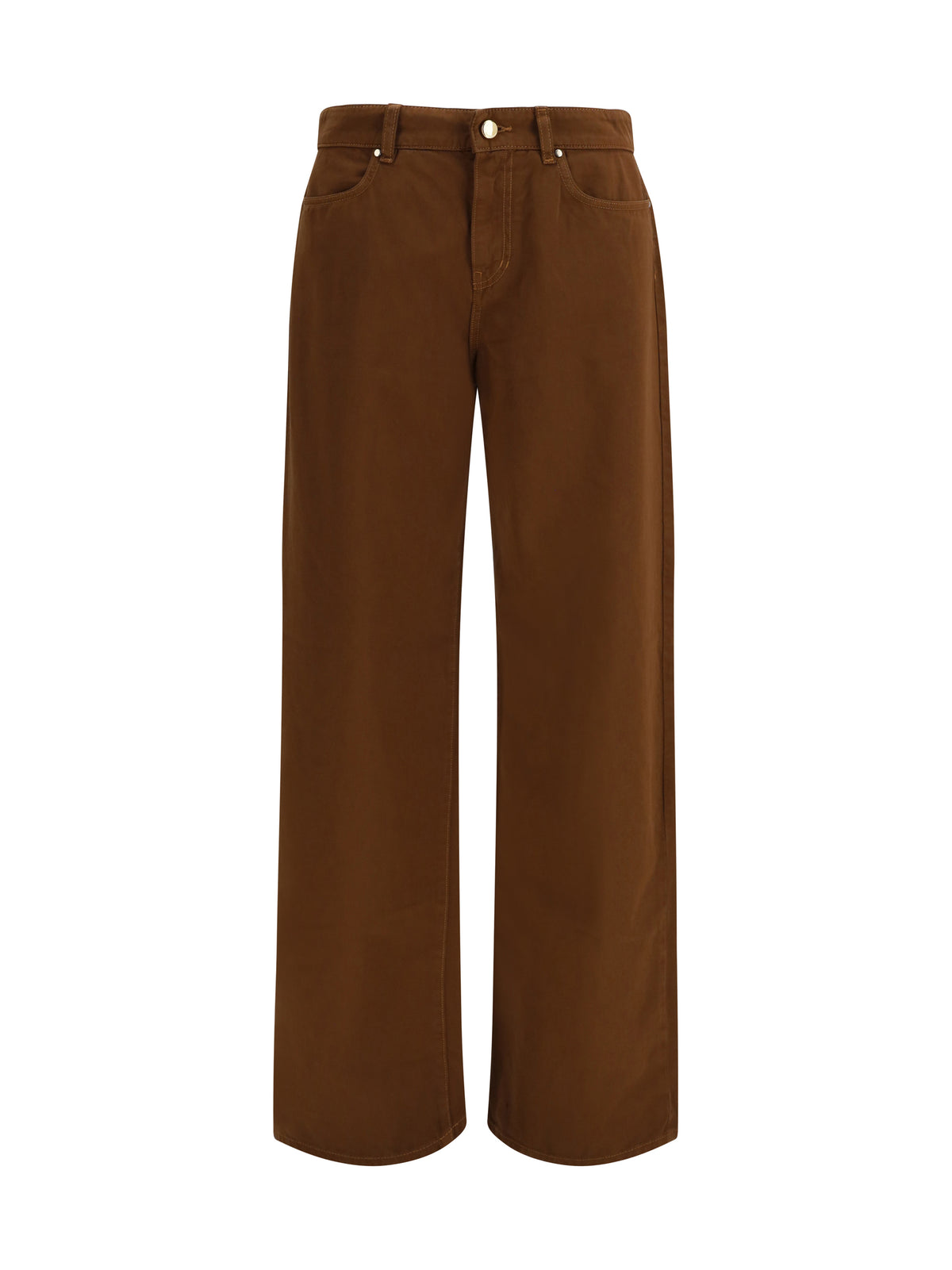 Max Mara Studio Baggy Pants in pure cotton satin - Cioccolato