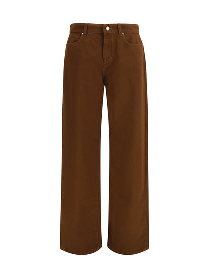 Max Mara Studio Baggy Pants in pure cotton satin - Cioccolato