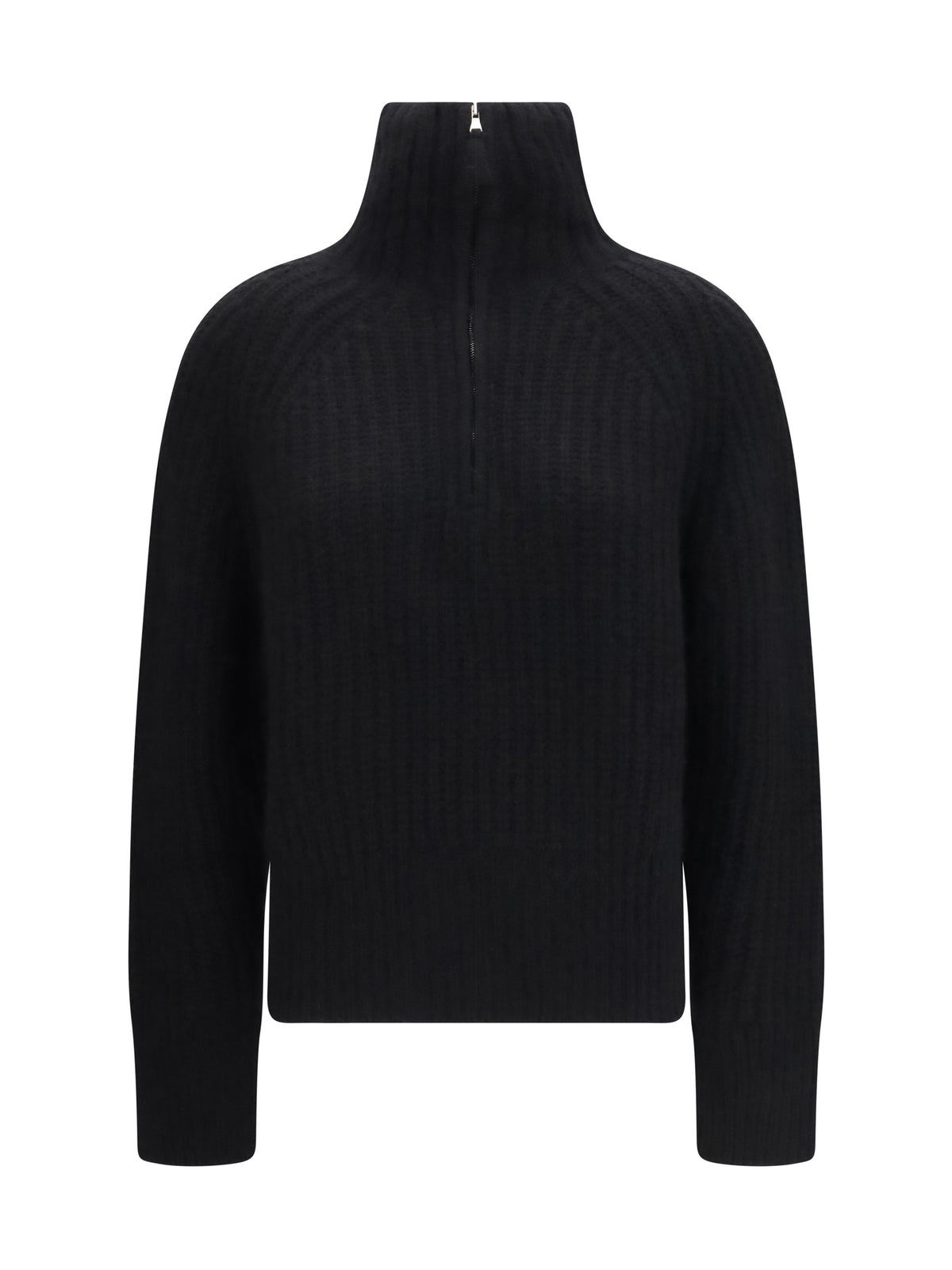 Allude Ribbed Troyer Sweater with zip - 90