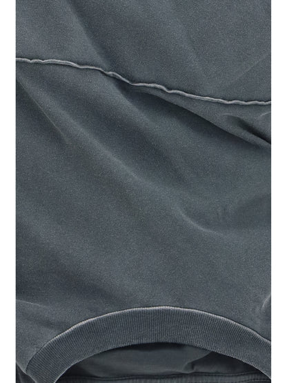 Maison Margiela Asymmetric draped jersey Top - Washed Black