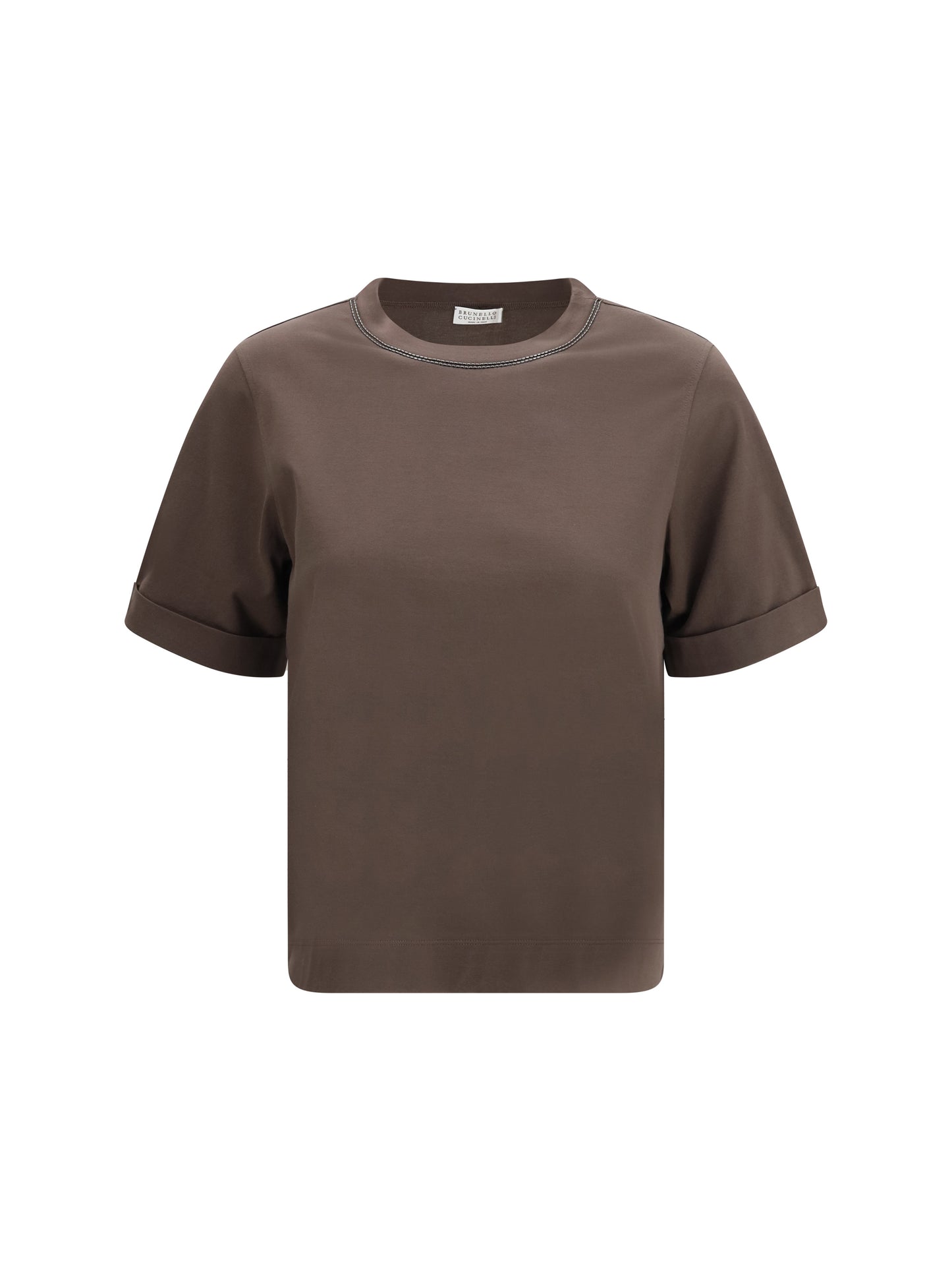 BRUNELLO CUCINELLI Cotton T-shirt with jewel embellishment