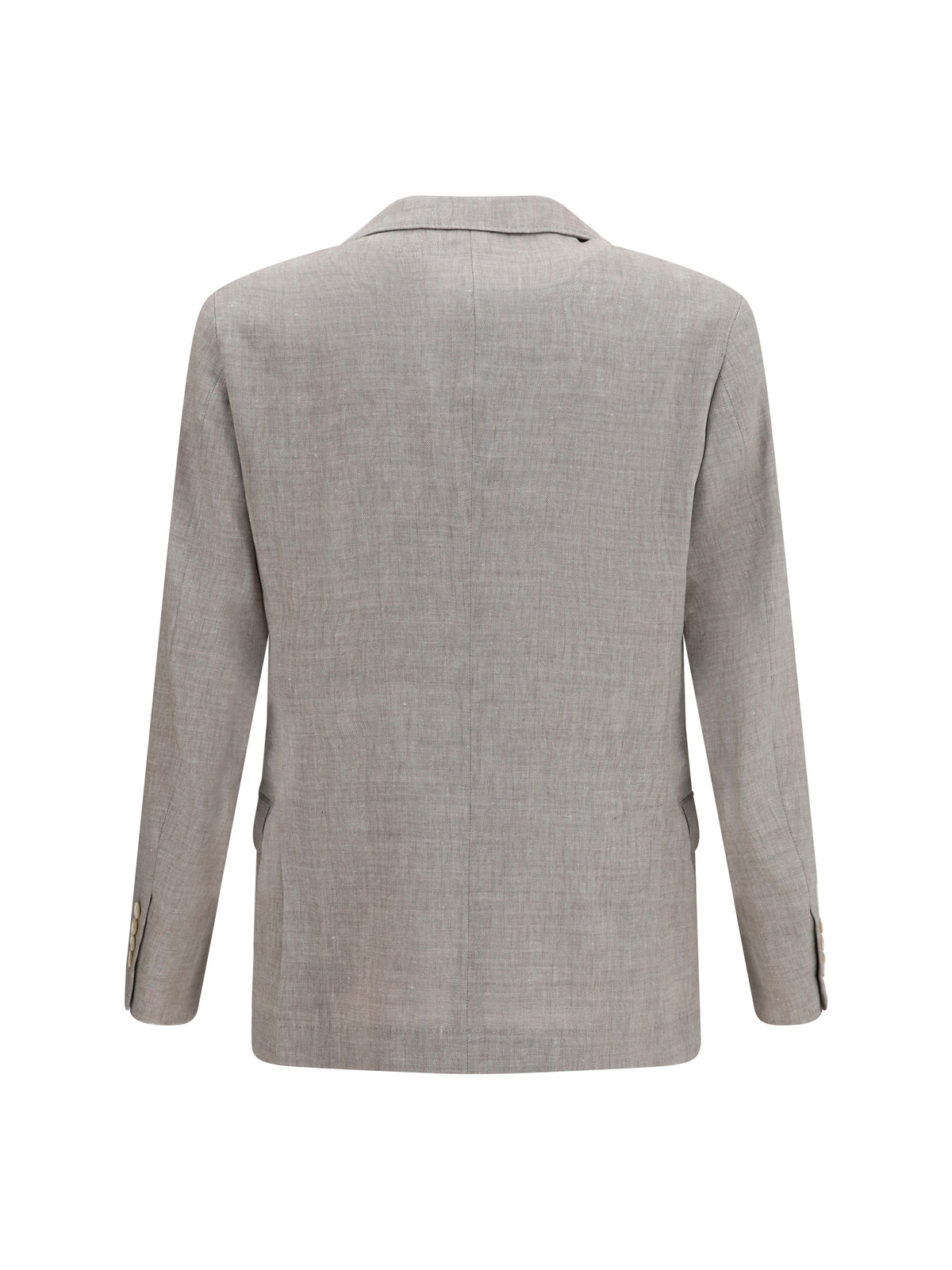Brunello Cucinelli Deconstructed linen and wool chevron Jacket - Brown Light