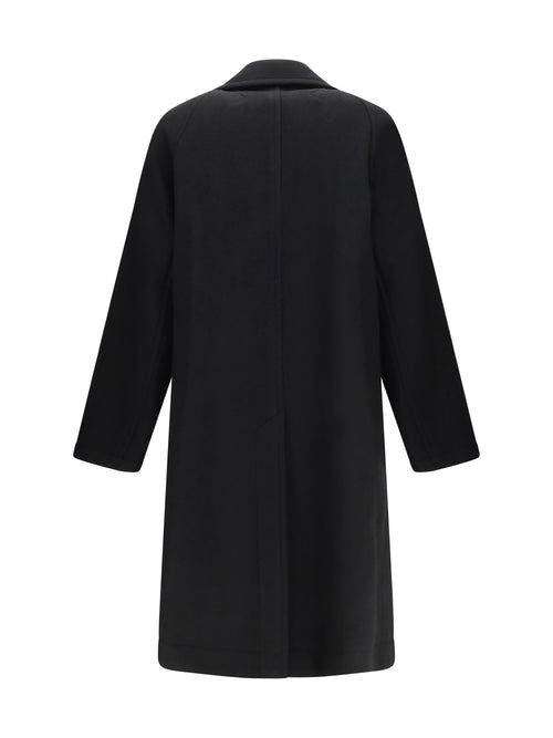 Lemaire Short double-breasted wool and alpaca Coat - Black