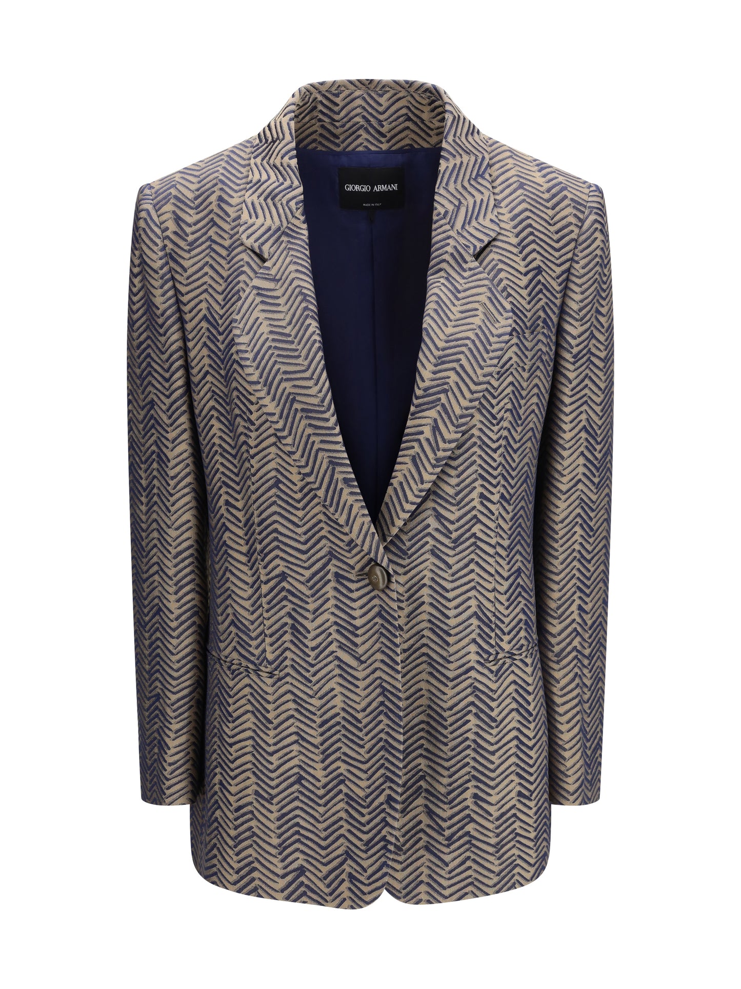 GIORGIO ARMANI Single-breasted Jacket cchevron jacquard viscose