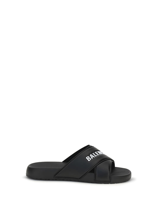 BALENCIAGA Cross-logo Slides