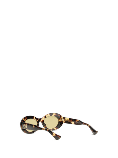 Valentino Garavani VG0057S Oval Sunglasses - Havana-Havana-Brown
