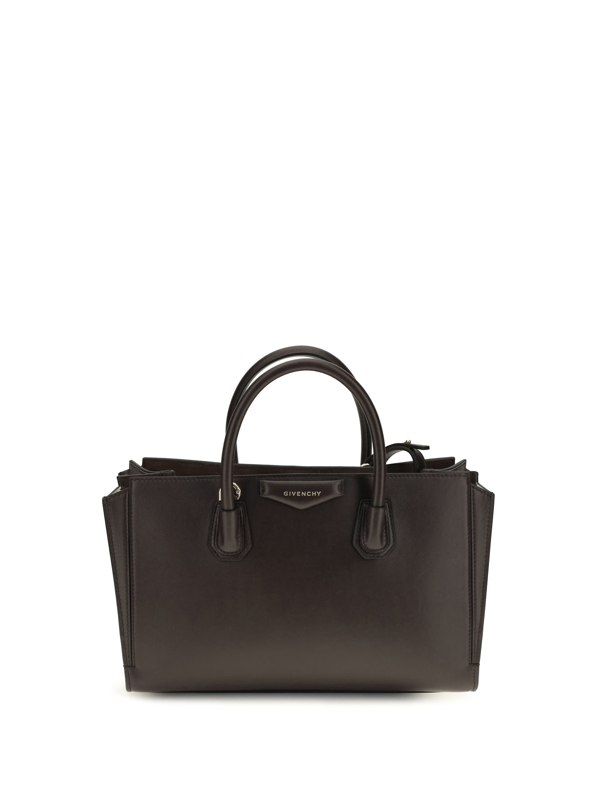 Givenchy Small Antigona Catchall glossy grained leather Handbag - Chocolate