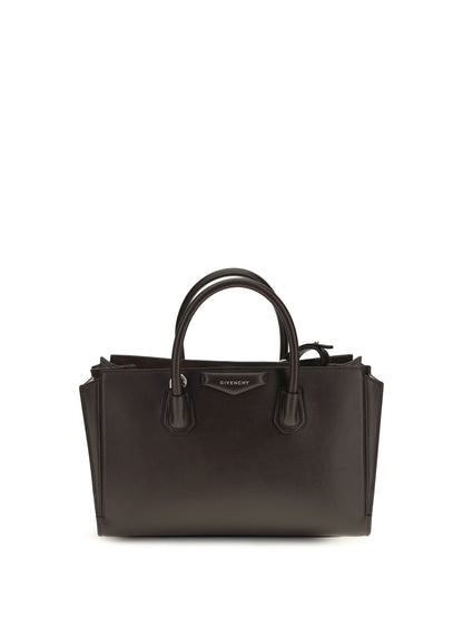 Givenchy Small Antigona Catchall glossy grained leather Handbag - Chocolate