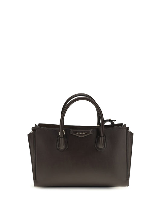 Givenchy Small Antigona Catchall glossy grained leather Handbag - Chocolate