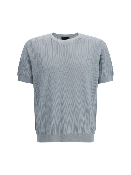 GIORGIO ARMANI Short-sleeved cotton and silk Sweater