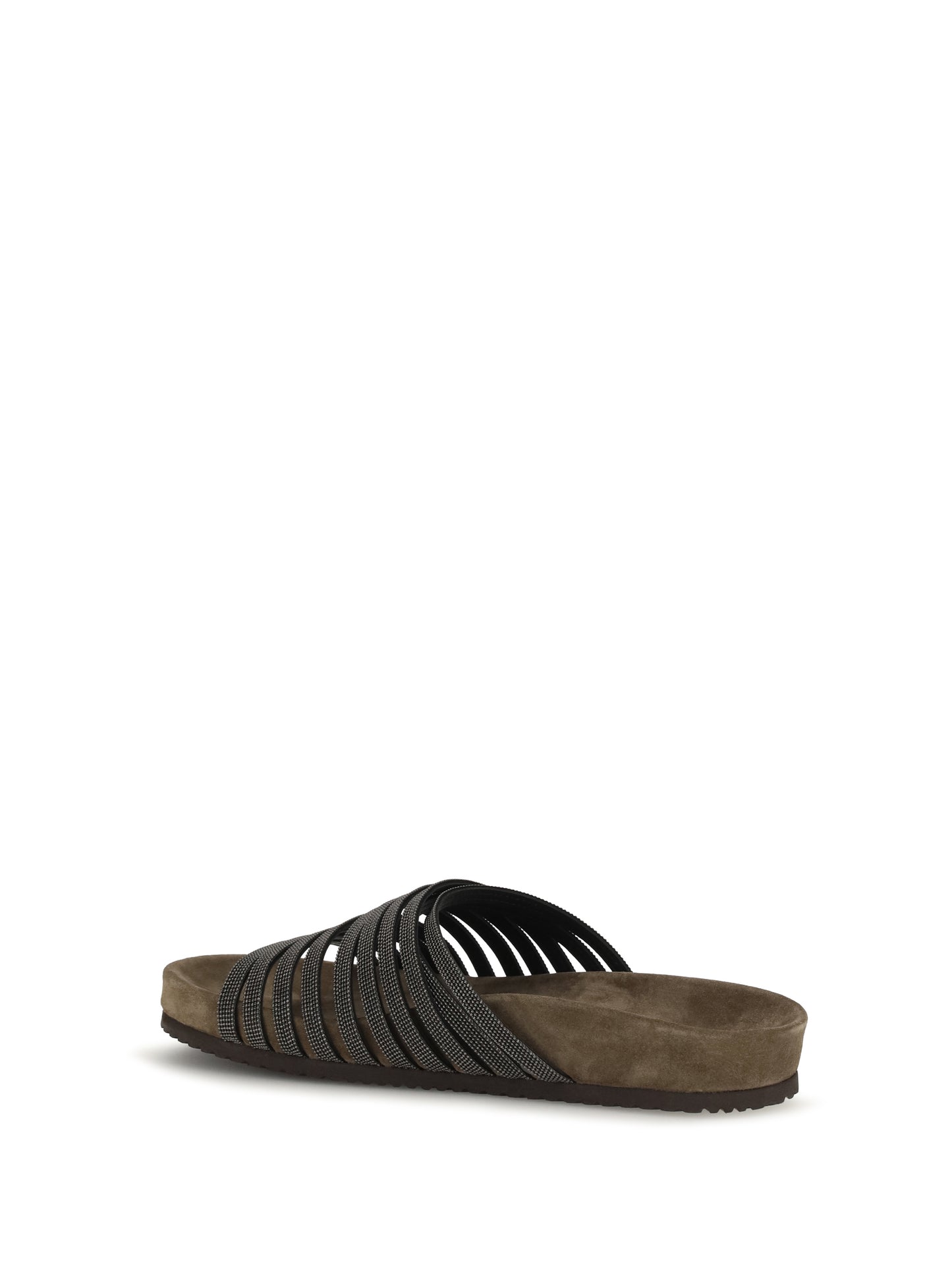 BRUNELLO CUCINELLI Lace-up Slides with monili embellishment