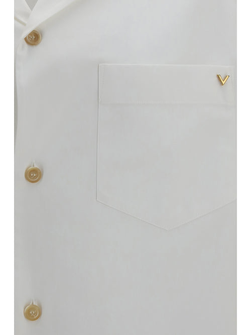 Valentino Short-sleeve Shirt with VLogo - White