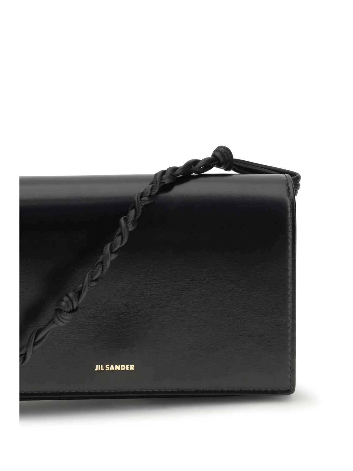 Jil Sander Tangle Wallet with shoulder strap - Black