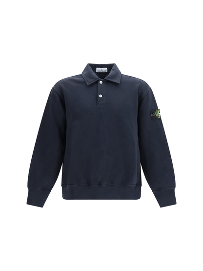 Stone Island Logo cotton Sweatshirt - Navy Blue