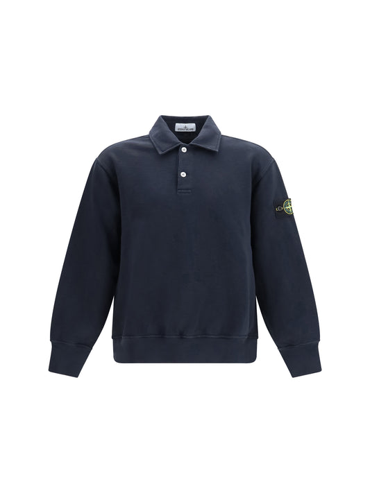 Stone Island Logo cotton Sweatshirt - Navy Blue