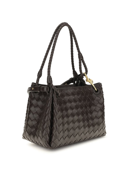 Bottega Veneta Intrecciato Shoulder Bag - Fondant-M Brass
