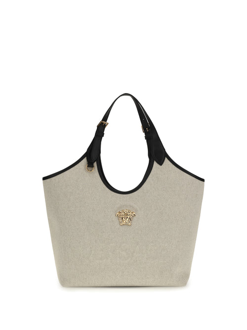 Versace Tote Fabric Calf Leather - Rope Black Versace Gold