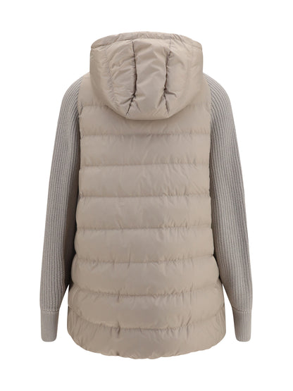 BRUNELLO CUCINELLI Long monili chain Puffer Jacket
