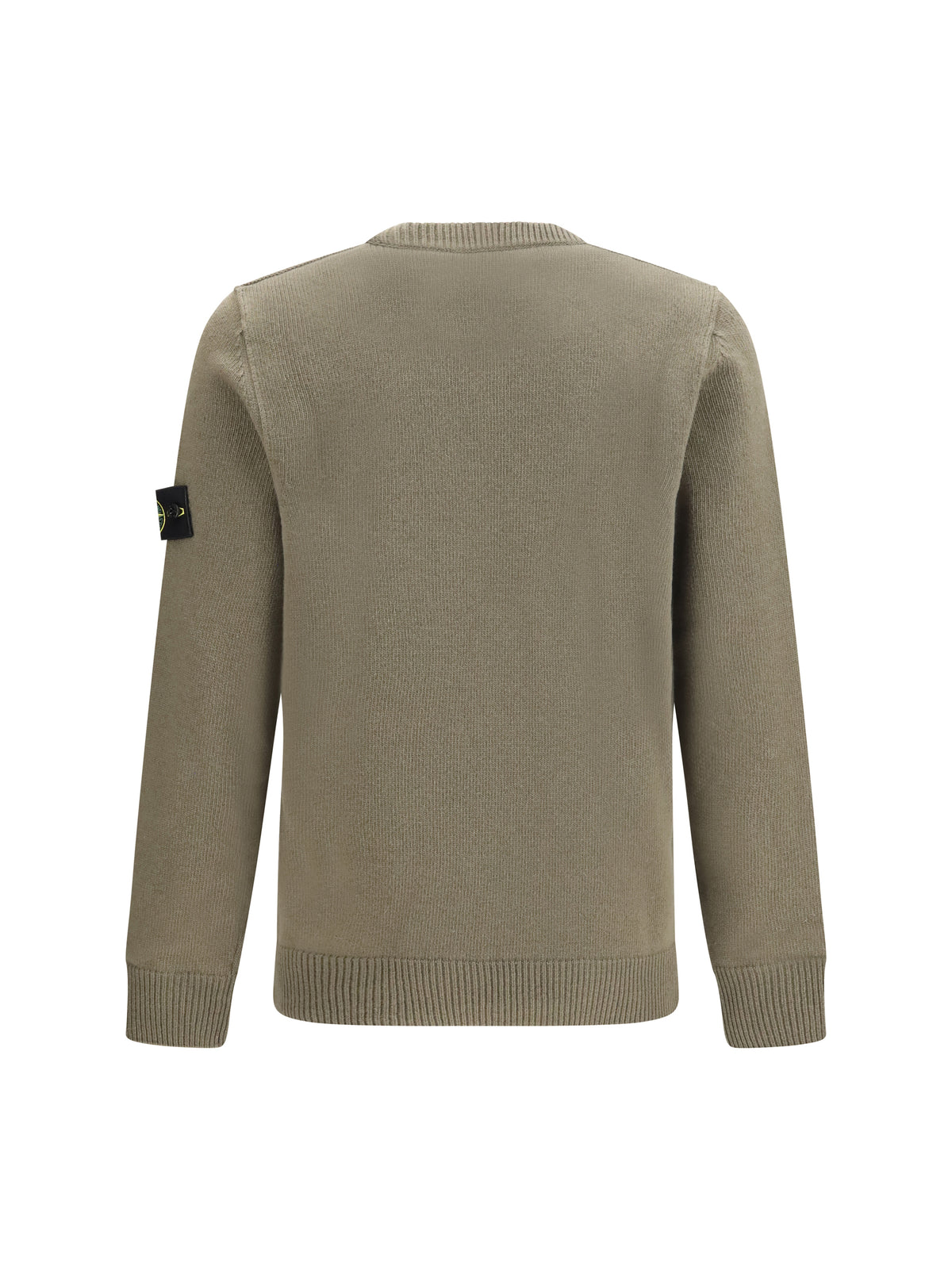 Stone Island Sweater crewneck with logo patch on the sleeve - Military Green