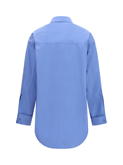Balenciaga Asymmetric long-sleeve Shirt - Light Blue