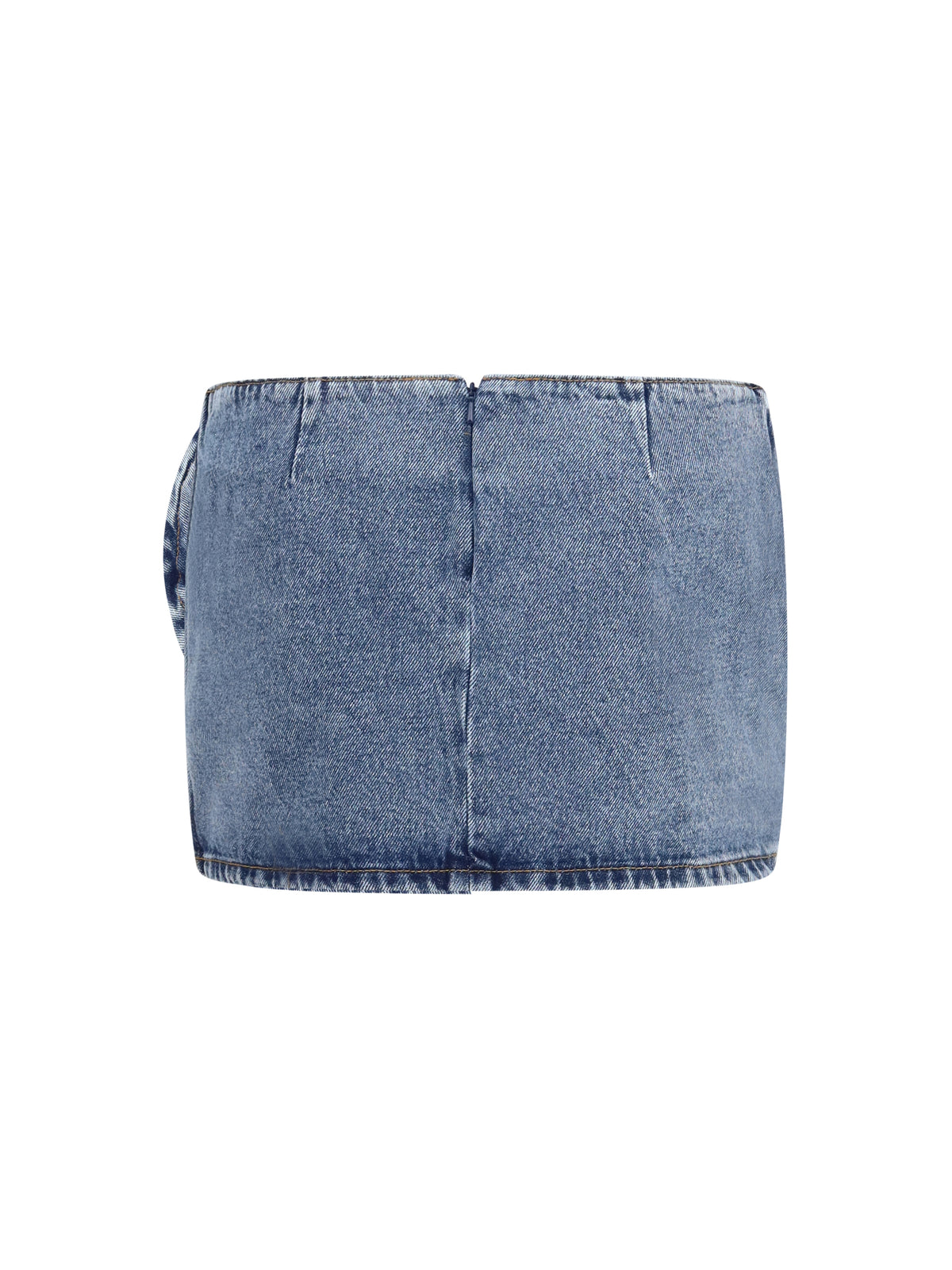 Magda Butrym Twisted floral denim Mini Skirt - Dark Blue