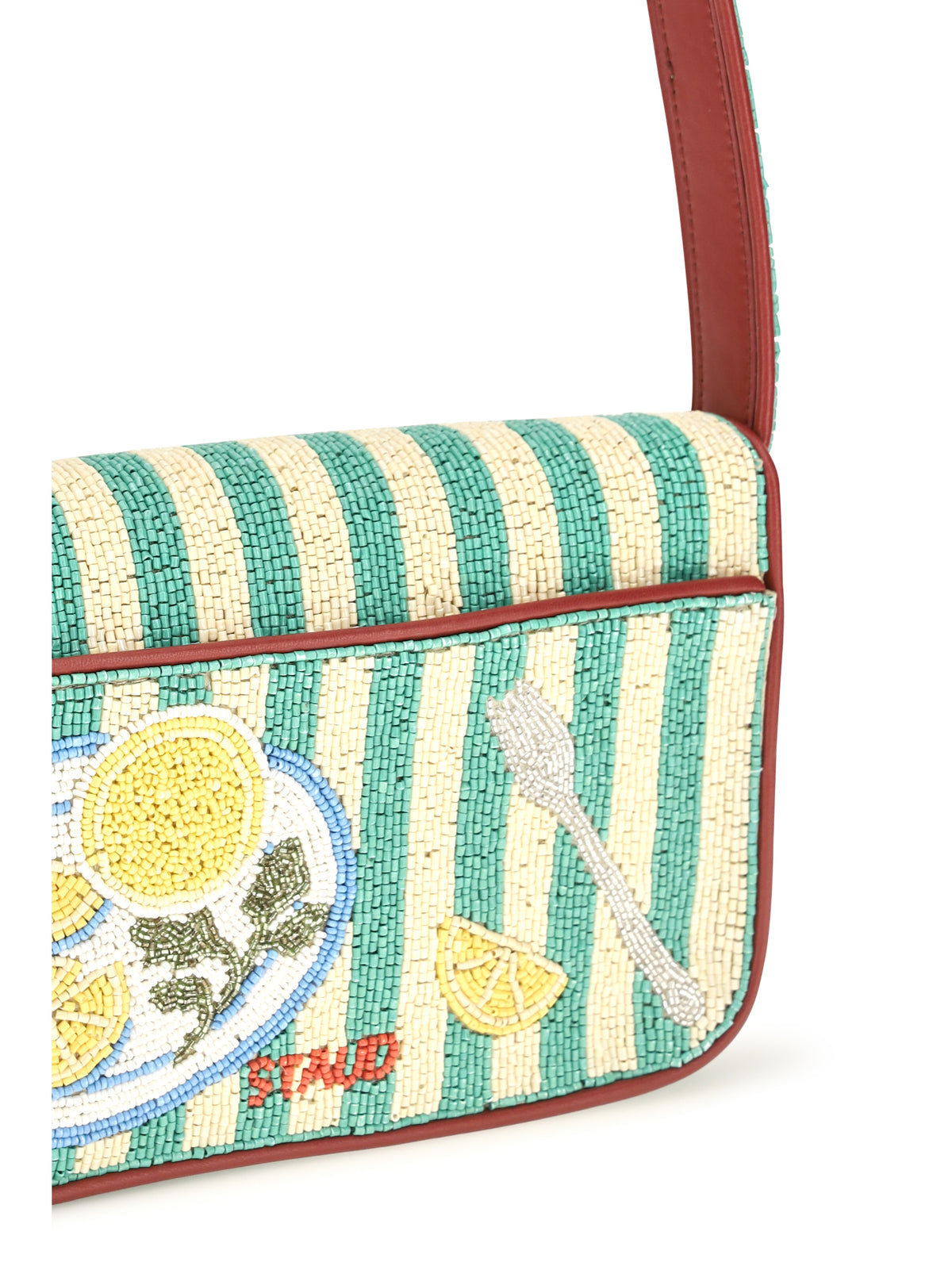 Staud Tommy Beaded Shoulder Bag - Summer Lobster