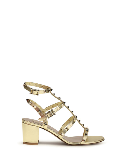 VALENTINO GARAVANI Rockstud Sandals laminated leather