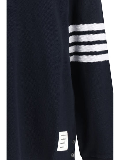 THOM BROWNE Piqué long-sleeve Polo