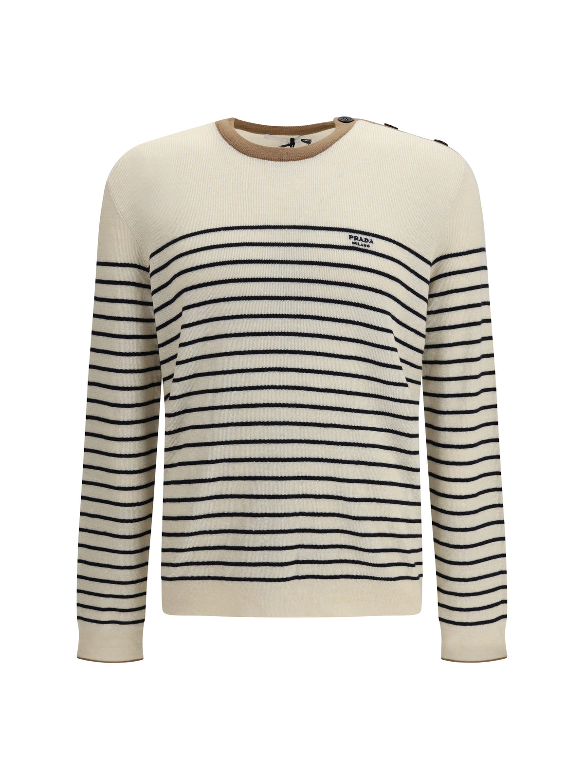 Prada jacquard wool and cotton blend Sweater - Natural