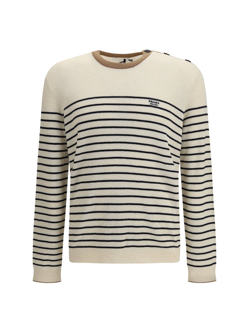 Prada jacquard wool and cotton blend Sweater - Natural