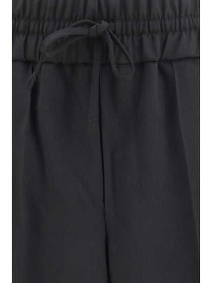 Ami Paris Wool Pants with elasticated waist - Noir