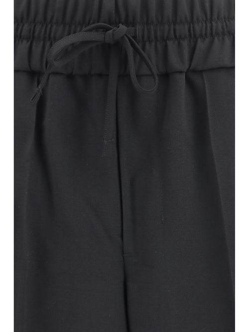 Ami Paris Wool Pants with elasticated waist - Noir