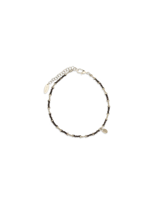 Brunello Cucinelli Hematite and 925 sterling silver Anklet - Ematite Brown+Oro Light
