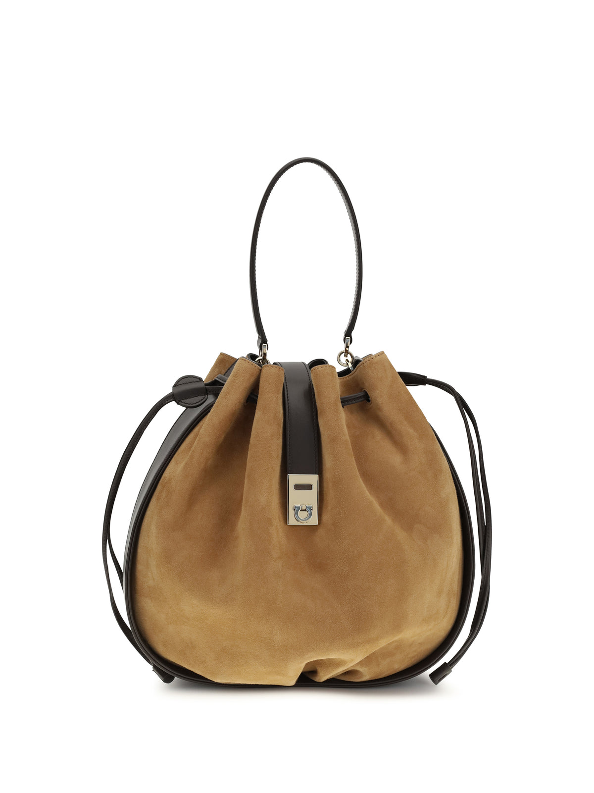 Ferragamo Hug Buckle Bucket Bag - Natural