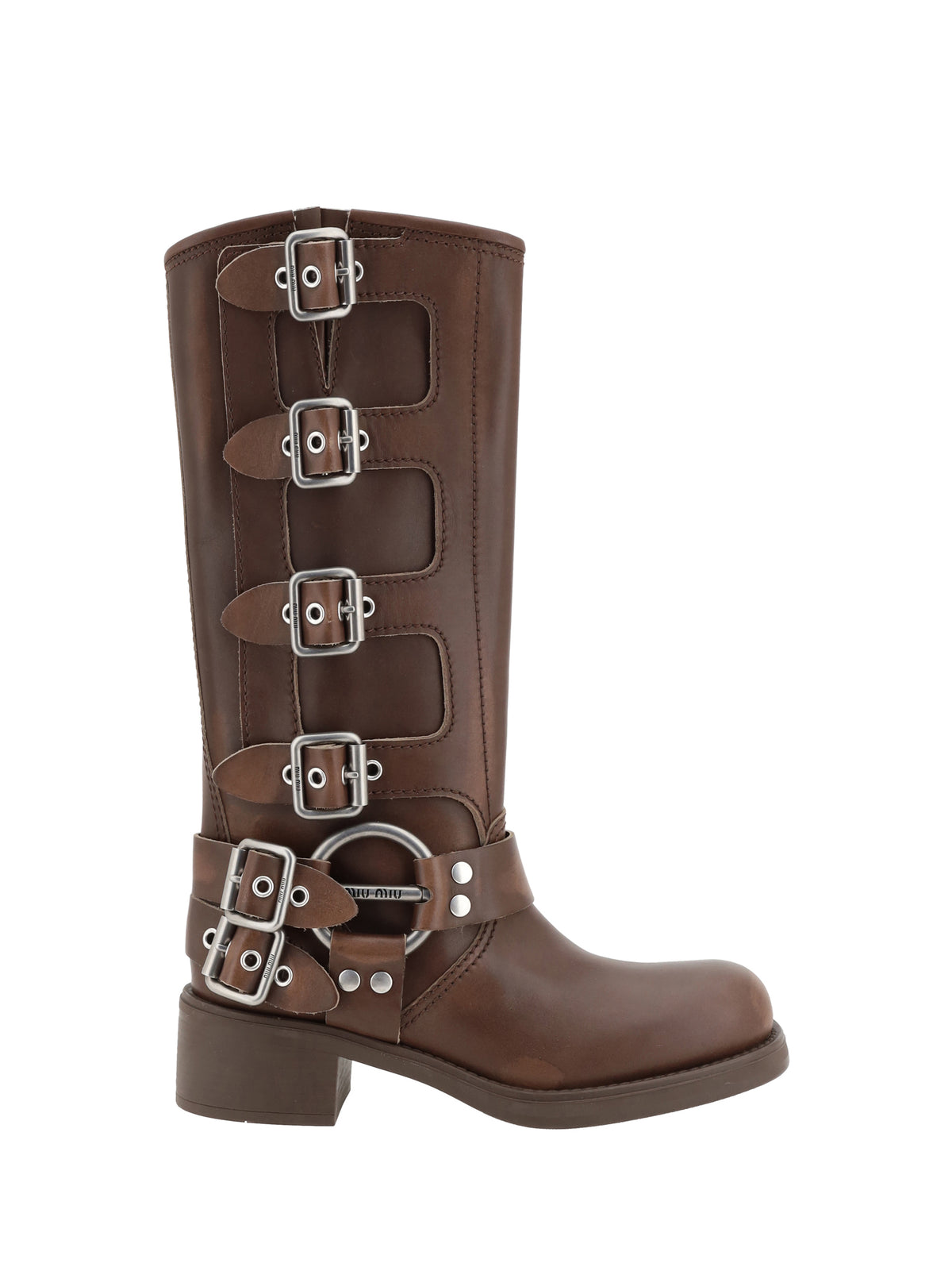 Miu Miu Leather Boots - Bruciato