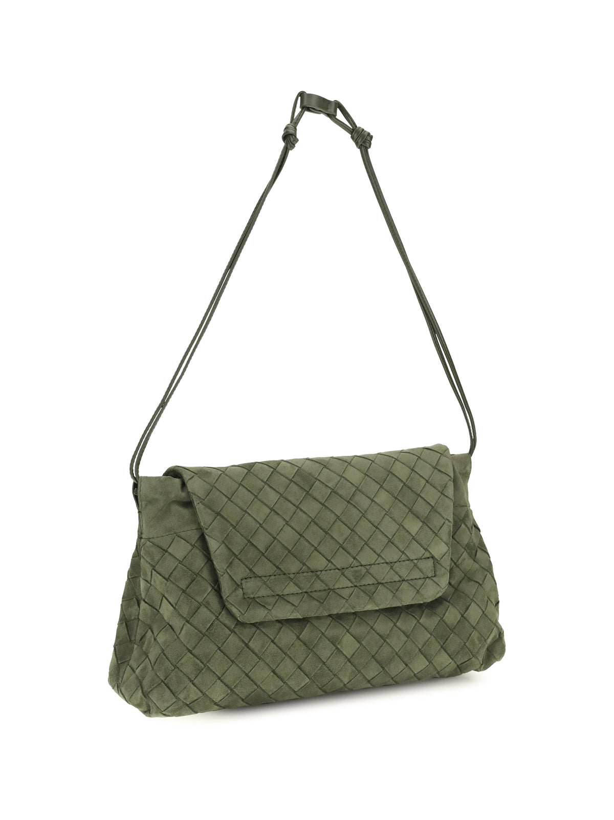 Bottega Veneta Giorno Shoulder Bag - Green Tweed-Gold