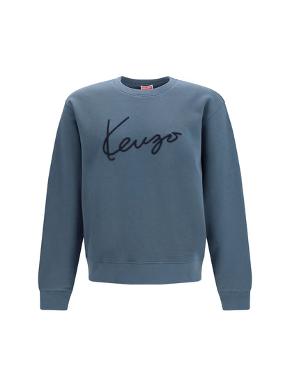Kenzo Kenzo signature embroidered cotton Sweatshirt - Anthracite