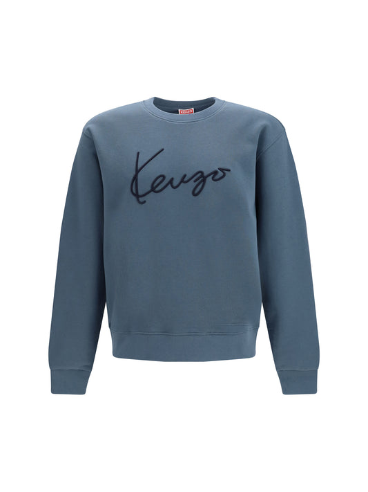 Kenzo Kenzo signature embroidered cotton Sweatshirt - Anthracite
