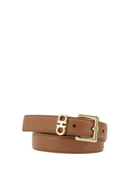 Ferragamo Gancini Belt - Mocha Bisque