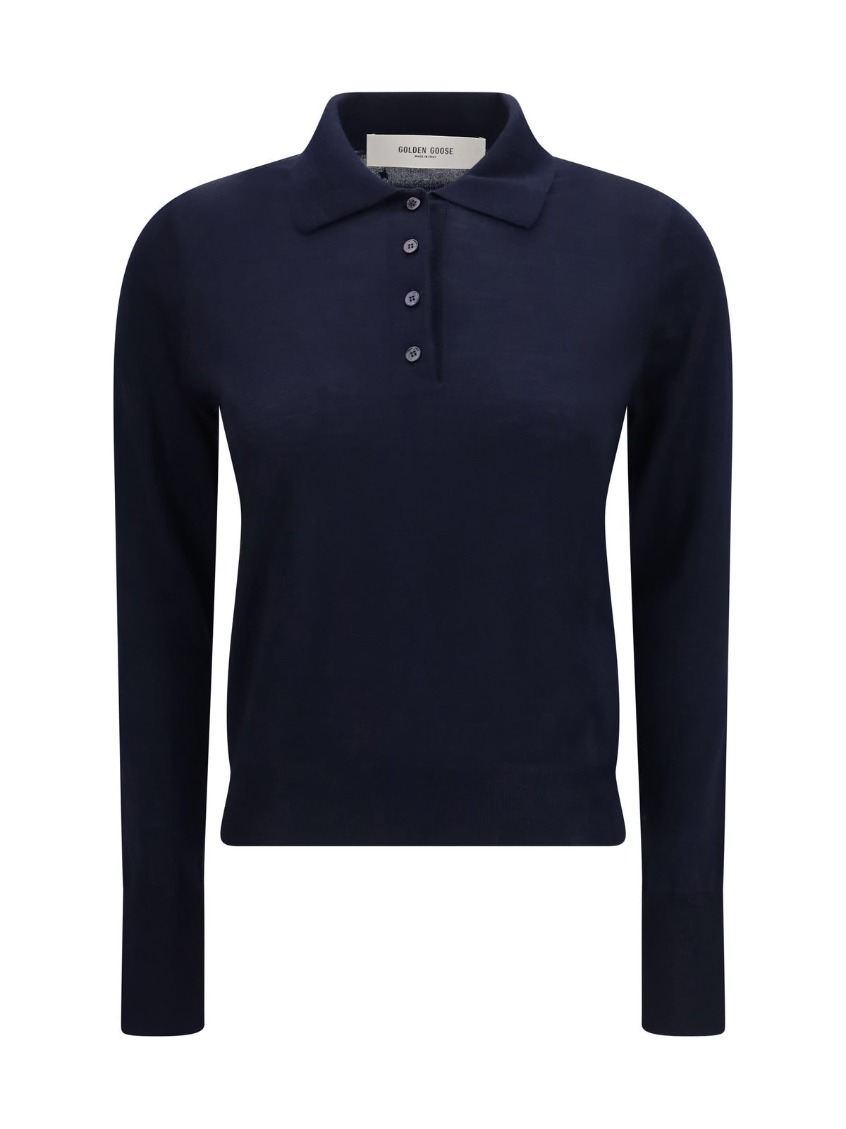 Golden Goose Long sleeve merino wool Polo - Navy