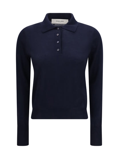 Golden Goose Long sleeve merino wool Polo - Navy