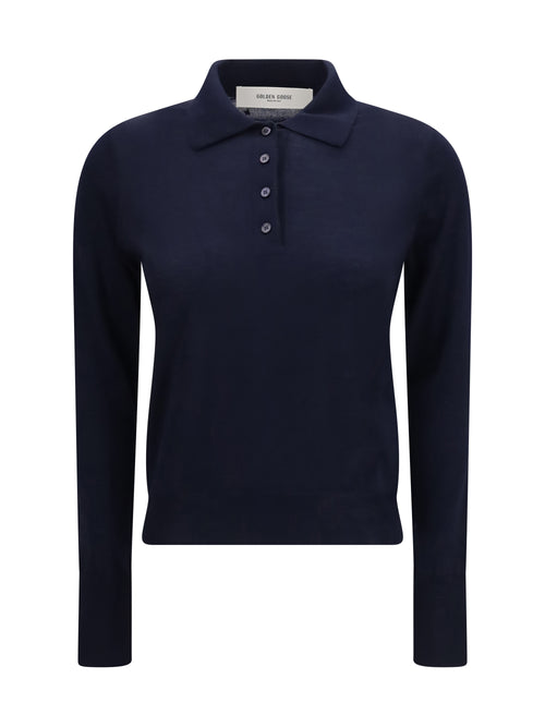Golden Goose Long sleeve merino wool Polo - Navy