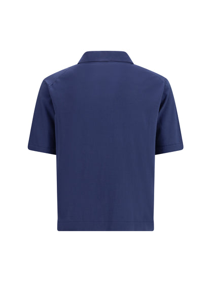 Piacenza Cashmere Cotton Polo - Blue Indaco