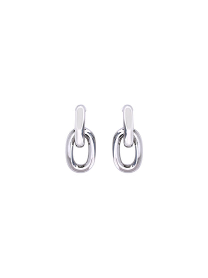 Rabanne Double XL Link Earrings - Silver