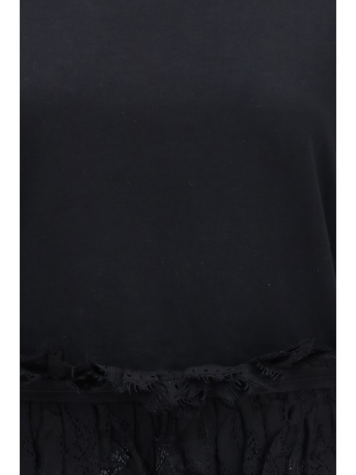 Alexander McQueen Lace ruffle T-shirt - Black
