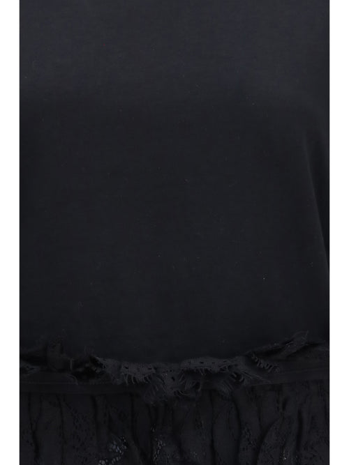 Alexander McQueen Lace ruffle T-shirt - Black