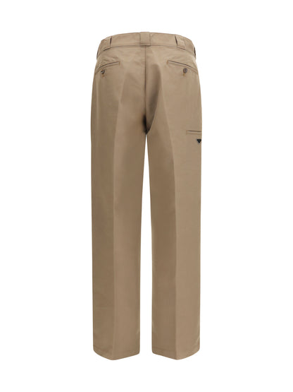 Prada Technical wide-leg Pants in canvas - Light Brown